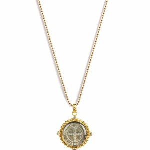 Virgin, Saints & Angels  San Benito Charm Necklace w/Ball Chain